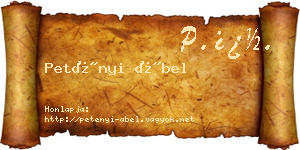 Petényi Ábel névjegykártya