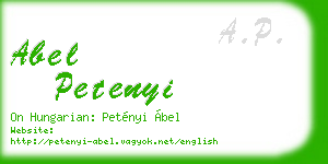 abel petenyi business card