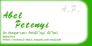 abel petenyi business card